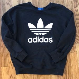 Black trefoil adidas crewneck sweatshirt